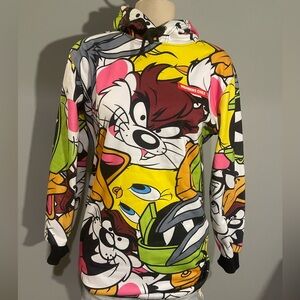 Colorful Looney Tunes Members Only  Graphic Hoodie size small